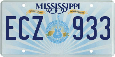 MS license plate ECZ933