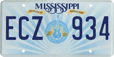 MS license plate ECZ934