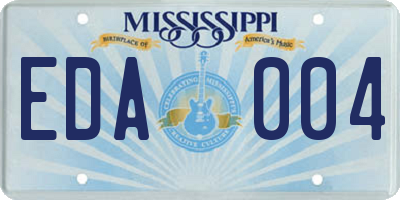 MS license plate EDA004