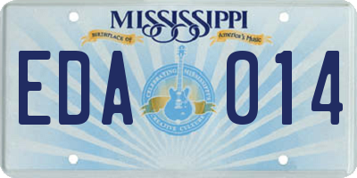 MS license plate EDA014