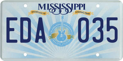 MS license plate EDA035