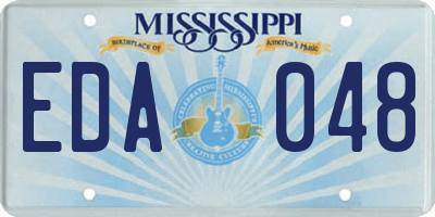 MS license plate EDA048