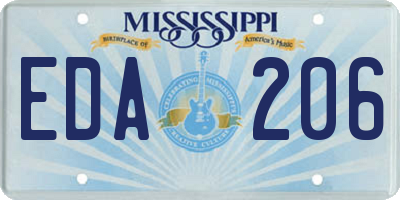 MS license plate EDA206
