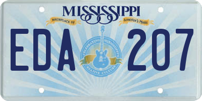 MS license plate EDA207
