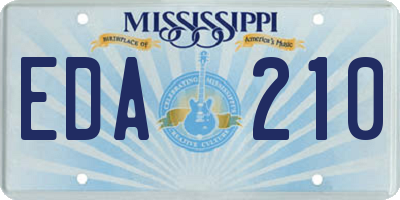MS license plate EDA210