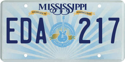 MS license plate EDA217