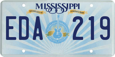 MS license plate EDA219