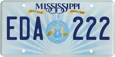 MS license plate EDA222