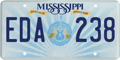 MS license plate EDA238