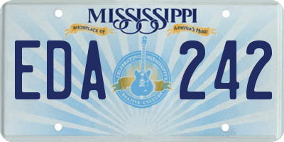 MS license plate EDA242