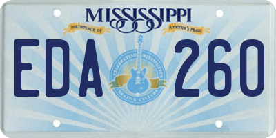 MS license plate EDA260