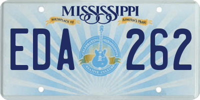 MS license plate EDA262