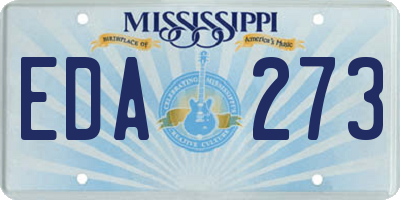 MS license plate EDA273