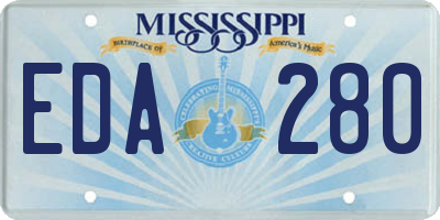 MS license plate EDA280