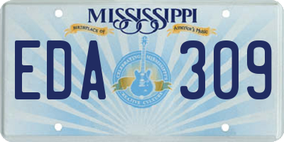 MS license plate EDA309