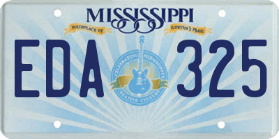 MS license plate EDA325