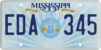 MS license plate EDA345