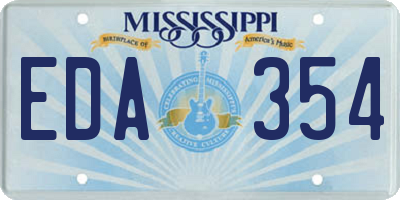 MS license plate EDA354