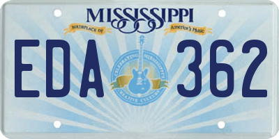 MS license plate EDA362