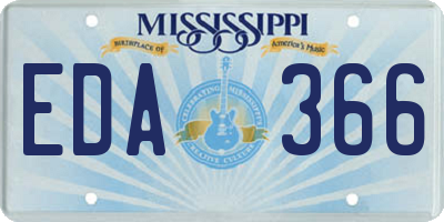 MS license plate EDA366