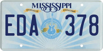 MS license plate EDA378