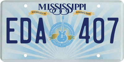 MS license plate EDA407