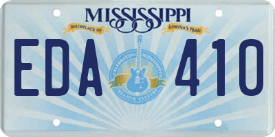 MS license plate EDA410