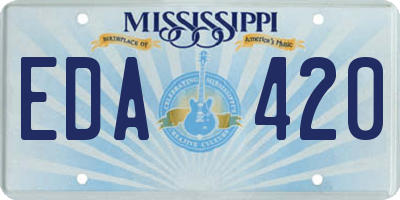 MS license plate EDA420