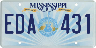 MS license plate EDA431