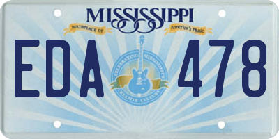 MS license plate EDA478