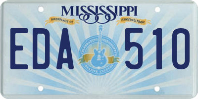 MS license plate EDA510