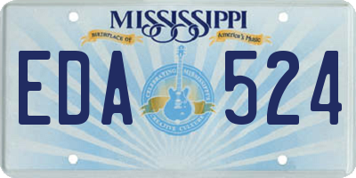 MS license plate EDA524