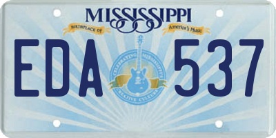 MS license plate EDA537