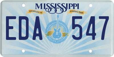 MS license plate EDA547
