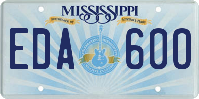 MS license plate EDA600