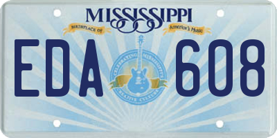 MS license plate EDA608