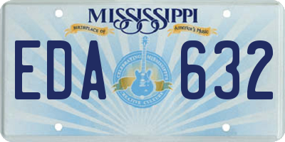 MS license plate EDA632