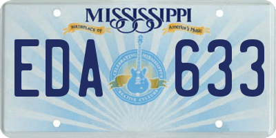 MS license plate EDA633