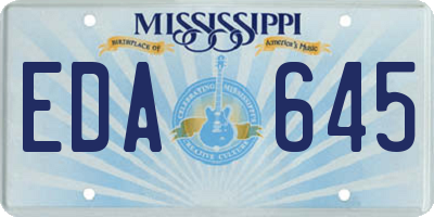 MS license plate EDA645