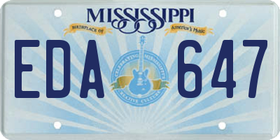 MS license plate EDA647