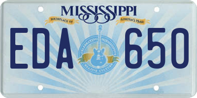 MS license plate EDA650