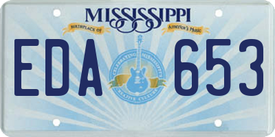 MS license plate EDA653