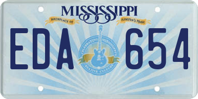 MS license plate EDA654