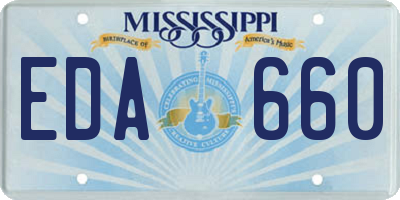 MS license plate EDA660