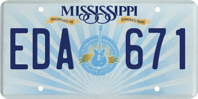 MS license plate EDA671