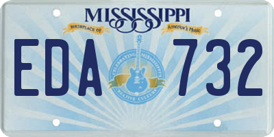 MS license plate EDA732