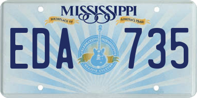MS license plate EDA735