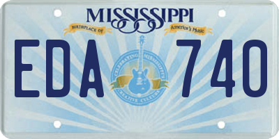 MS license plate EDA740