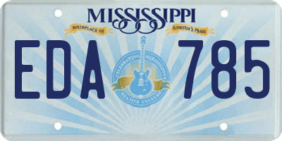 MS license plate EDA785