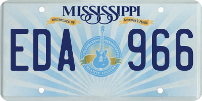 MS license plate EDA966